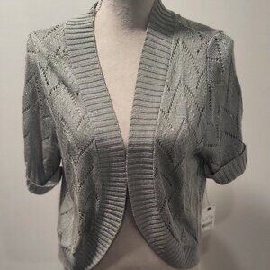 NY Collection Silverish Grey Cardigan Size M with Tags